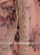 Peach Organza Saree